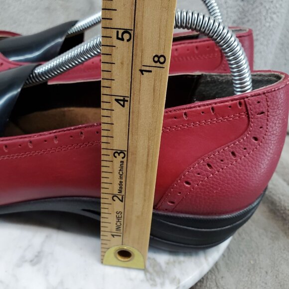 Hush Puppies Shoes Womens Size 11 Red Leather Burlesque Brogue Flats - Picture 2 of 10